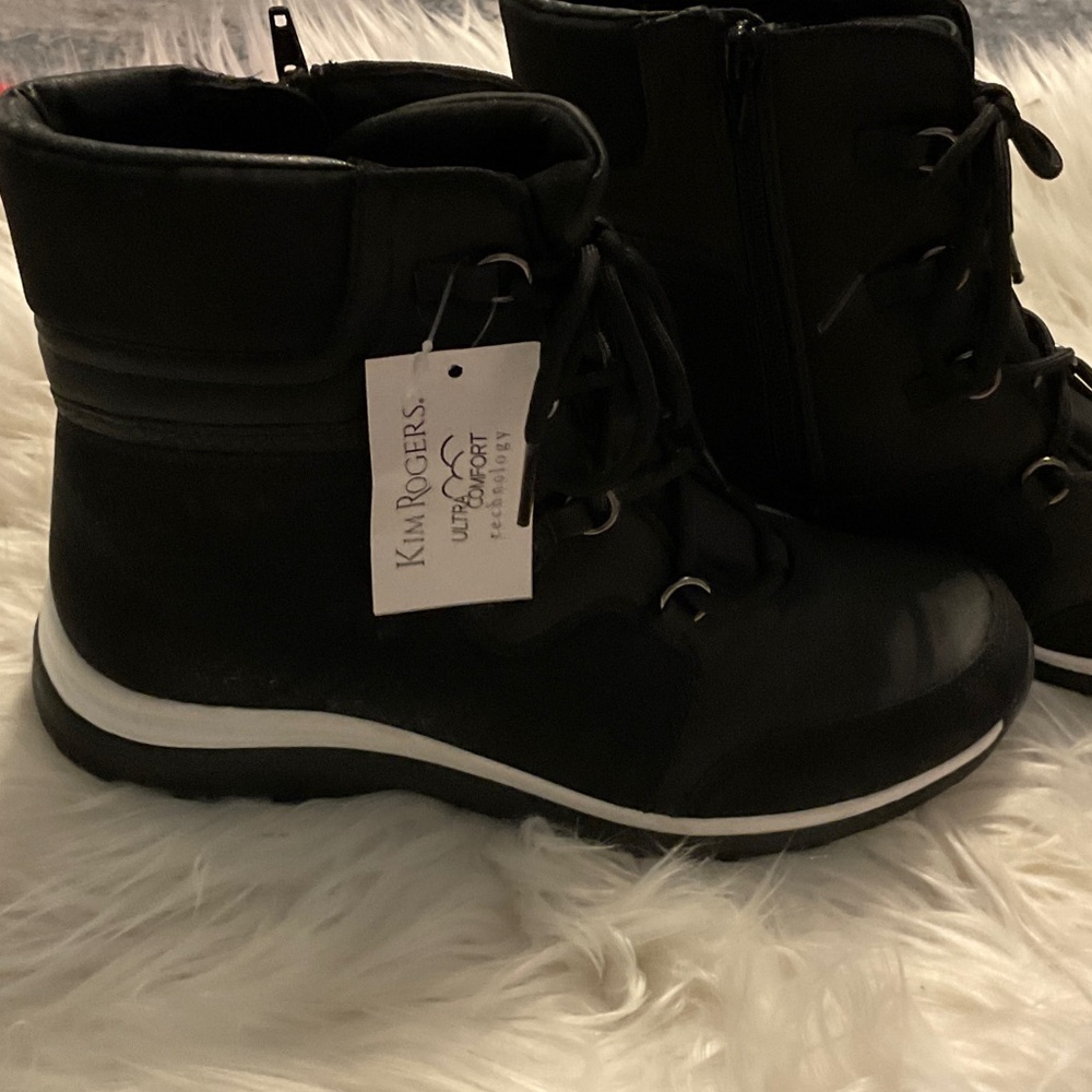 Kim Rogers Black Lace-Up Boots